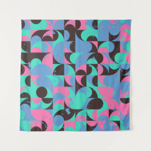 Tenture Carreaux de motif vintages et transparents en noir