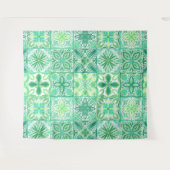 Tenture Carreaux décorés en vert et blanc (Devant (Horizontal))