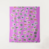 Tenture Carreaux MahJongg sur arrière - plan rose (Devant)