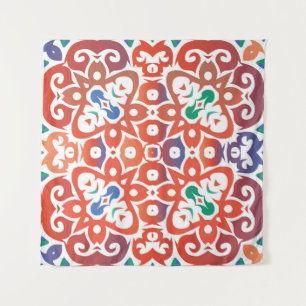 Tenture Carreaux ornés d'antiquité talavera mexico. Main d