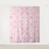 Tenture Carreaux ornés en rose (Devant)