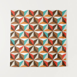Tenture Carreaux triangles colorés Motif Vintage