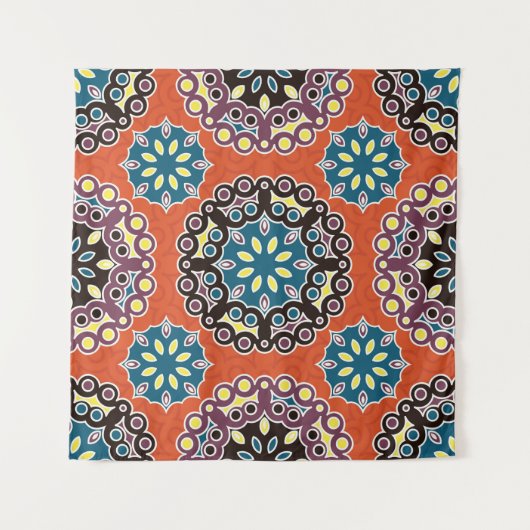 Tenture Carrelage arabe, motif patchwork vintage. (Devant)