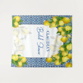 Tenture Carrelage bleu et citron Amalfi cadre de la fête (Devant (Horizontal))