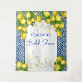 Tenture Carrelage bleu et citron Amalfi cadre de la fête (Devant)