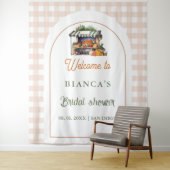 Tenture Carrelage bleu Méditerranée Arche Bienvenue enterr (En situation)