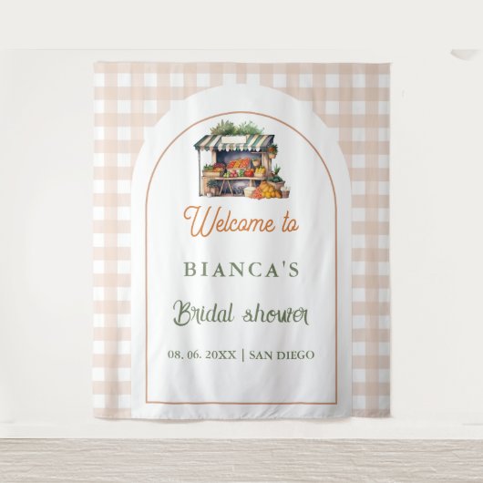 Tenture Carrelage bleu méditerranéen Arch bienvenue enterr (Devant)