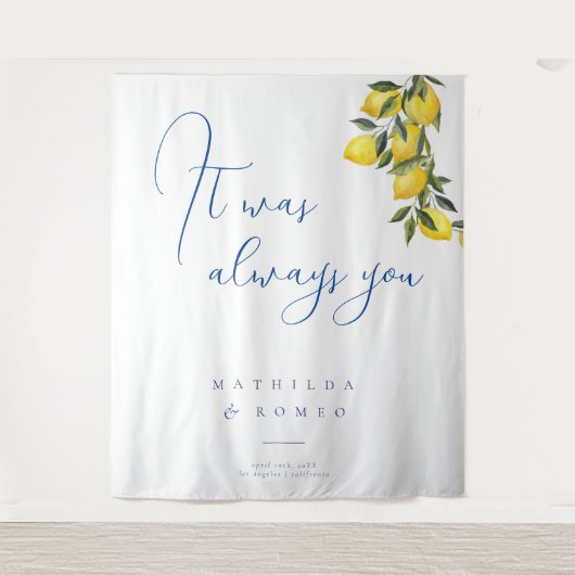 Tenture Carrelage Bleu Méditerranéen & Arrière-plan Mariag (Devant)