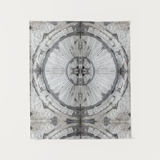 Tenture Carrelage circulaire de plafond blanc antique (Devant)