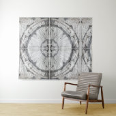 Tenture Carrelage circulaire de plafond blanc antique (En situation (horizontale))