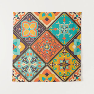 Tenture Carrelage coloré à patchwork d'inspiration islamiq