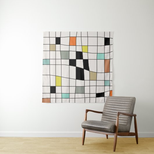 Tenture Carrelage moderne du milieu du siècle (En situation (horizontale))