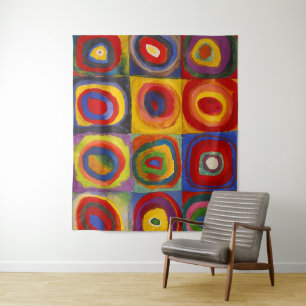 Tenture Carrés avec cercles concentriques   Kandinsky  