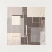 Tenture Carrés géométriques - Chocolat et crème (Devant (Horizontal))