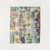 Tenture Carte allégorique de Mexico et d'environs (Devant)