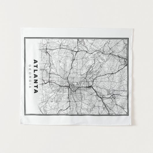 Tenture Carte Atlanta (Devant (Horizontal))