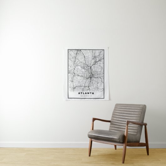 Tenture Carte Atlanta (En situation)