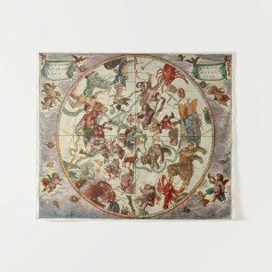 Tenture Carte céleste ancienne de l'étoile du Nord 1660