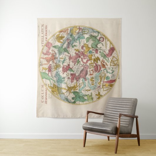 Tenture Carte céleste vintage (En situation)