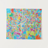 Tenture Carte colorée d'Atlanta (Devant (Horizontal))