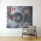 Tenture Carte Creepie Zombie Halloween (En situation (horizontale))