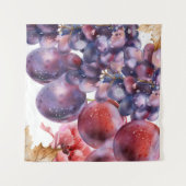 Tenture Carte d'aquarelle de raisins (Devant (Horizontal))