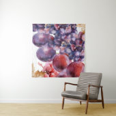 Tenture Carte d'aquarelle de raisins (En situation (horizontale))