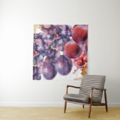 Tenture Carte d'aquarelle de raisins (En situation)