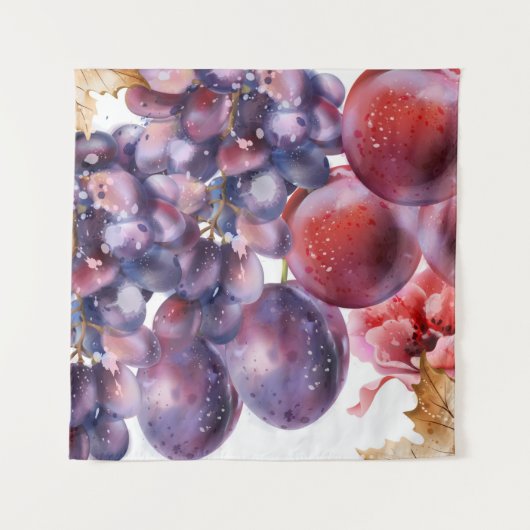 Tenture Carte d'aquarelle de raisins (Devant)