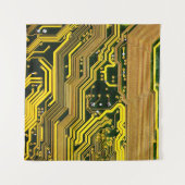 Tenture carte de circuits informatiques, abstraite, a (Devant (Horizontal))