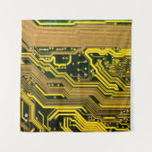 Tenture carte de circuits informatiques, abstraite, a (Devant)