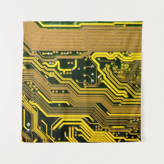 Tenture carte de circuits informatiques, abstraite, a (Devant)