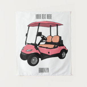 Tenture Carte de golf / dessin animé en voiturette de golf