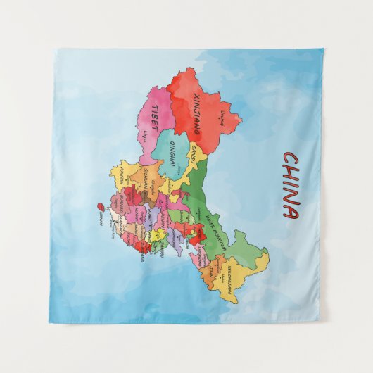 Tenture Carte de la Chine (Devant (Horizontal))