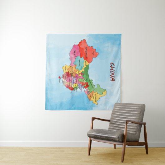 Tenture Carte de la Chine (En situation (horizontale))