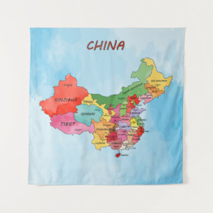 Tenture Carte de la Chine