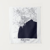 Tenture Carte de la ville d'Alicante Espagne (Devant)
