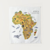 Tenture Carte de l'Afrique | Flora et faune (Devant)
