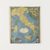 Tenture Carte de l'Italie avec Ville du Vatican (Devant)