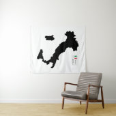 Tenture Carte de l'Italie et big data (En situation (horizontale))