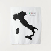 Tenture Carte de l'Italie et big data (Devant)