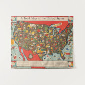 Tenture Carte de nourriture des Etats-Unis (Devant (Horizontal))