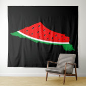 Tenture Carte de Palestine Watermelon Symbole de la libert (En situation (horizontale))