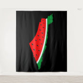 Tenture Carte de Palestine Watermelon Symbole de la libert (Devant)
