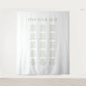 Tenture Carte de siège Mariage vert blanc et gris fond (Devant)