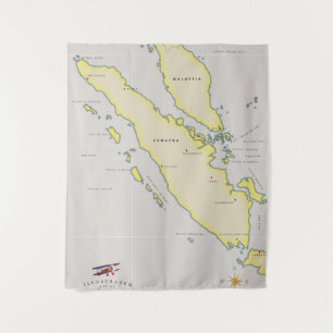 Tenture carte de Sumatra