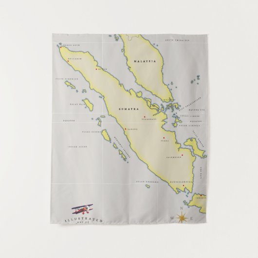 Tenture carte de Sumatra (Devant)