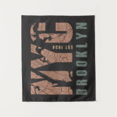 Tenture Carte de ville de Brooklyn, New York | (Devant)