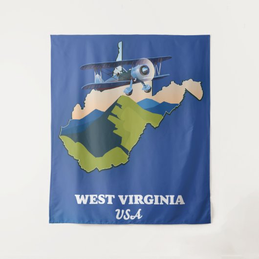 Tenture carte de Virginie-Occidentale États-Unis (Devant)