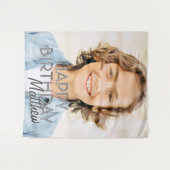 Tenture Carte de vœux d'anniversaire personnalisée simple (Devant (Horizontal))